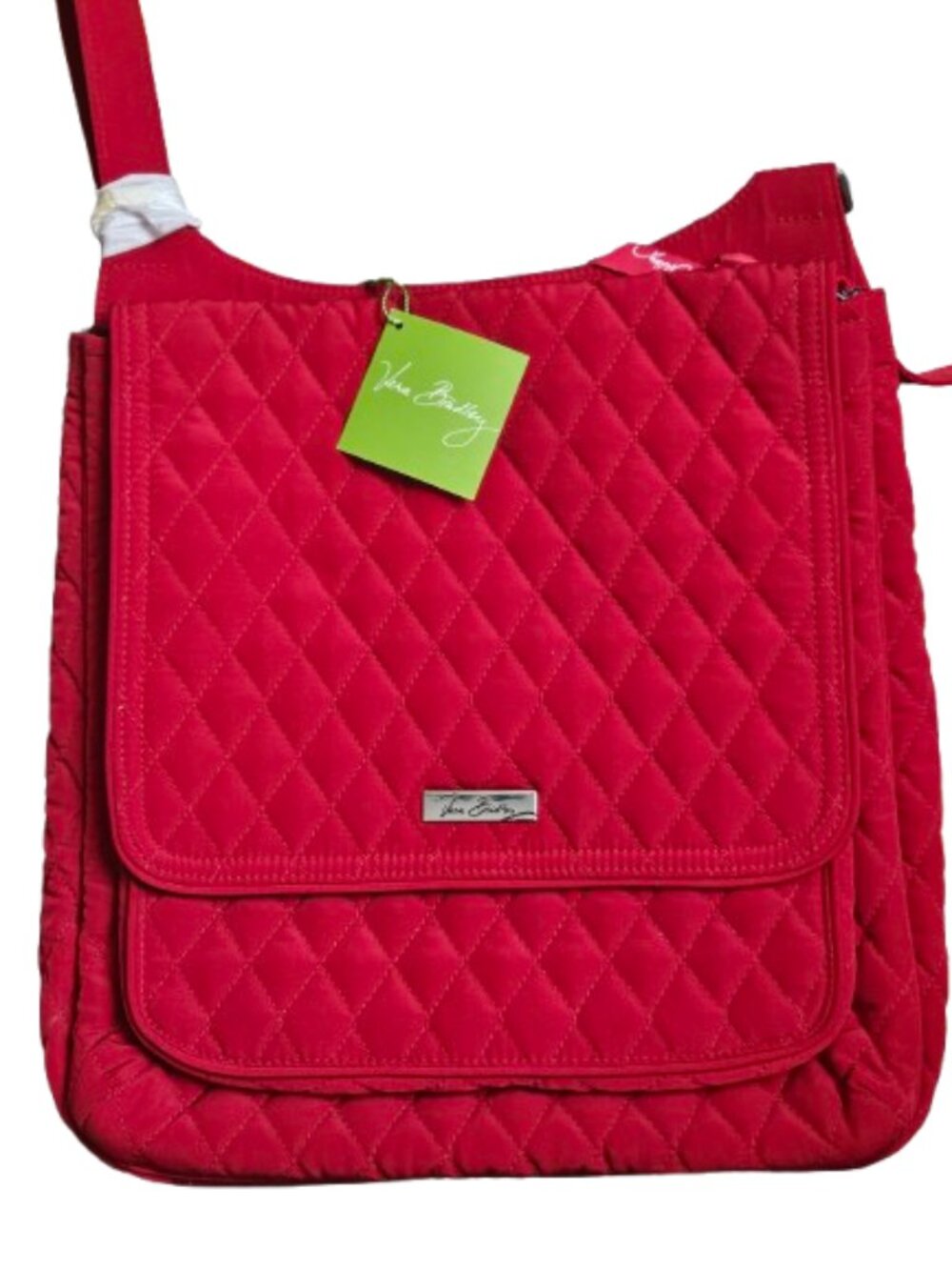 Vera Bradley Tango Red Microfiber Mailbag Crossbody Purse NWT